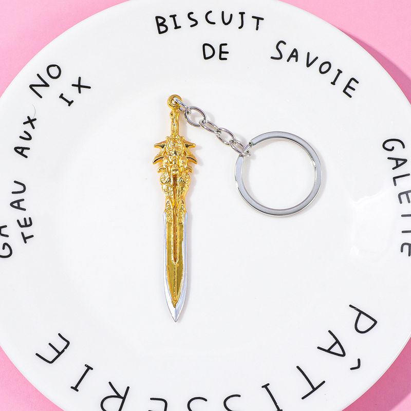 Domineering Golden Dragon-patterned Sword Keychain, Small Metal Pendant, Creative Key Decoration Pendant Is Hot_voghion.com