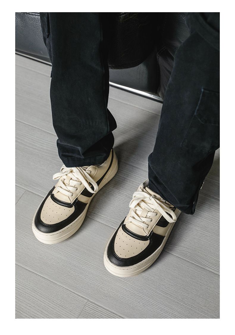 Herrenschuhe Neue Herrenschuhe Schwarz-weiße High Street-Schuhe Herren-Design-Sinn-Nähte Dicke Unterseite Sport Casual Weiße Schuhe Herren X178_voghion.com