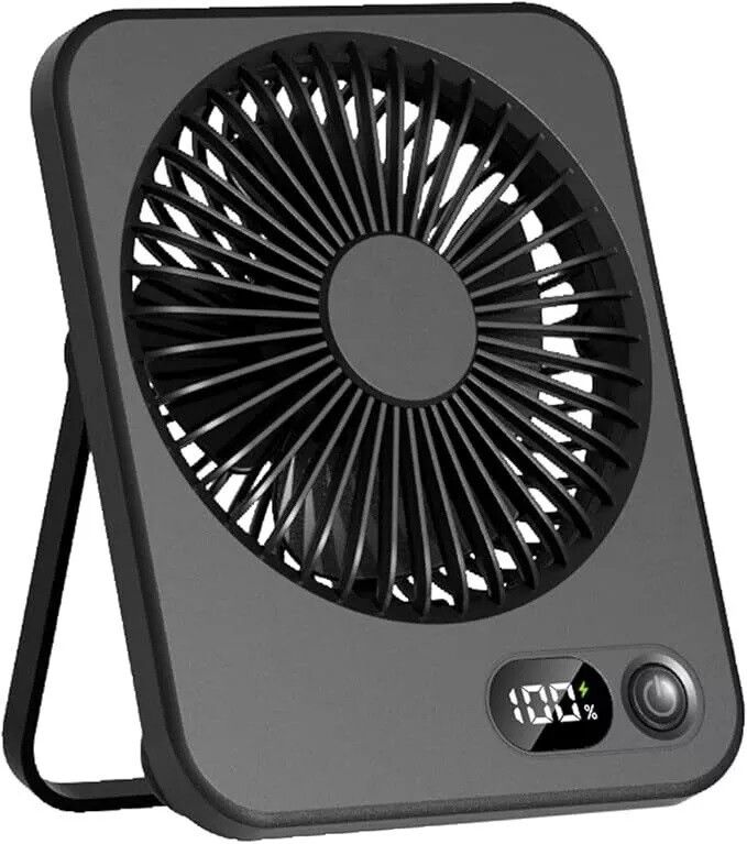 Tragbarer kleiner Mini-Ventilator, wiederaufladbarer Tischventilator, leiser 5-Gang-Tischlüfter, UK_voghion.com
