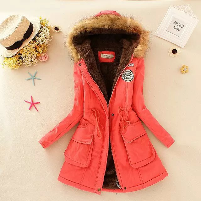 Women's Clothing Long Plush Fleece Lined Winter Coat With Faux Fur Hood, Warm Oversized Jacket For Cold Weather_voghion.com