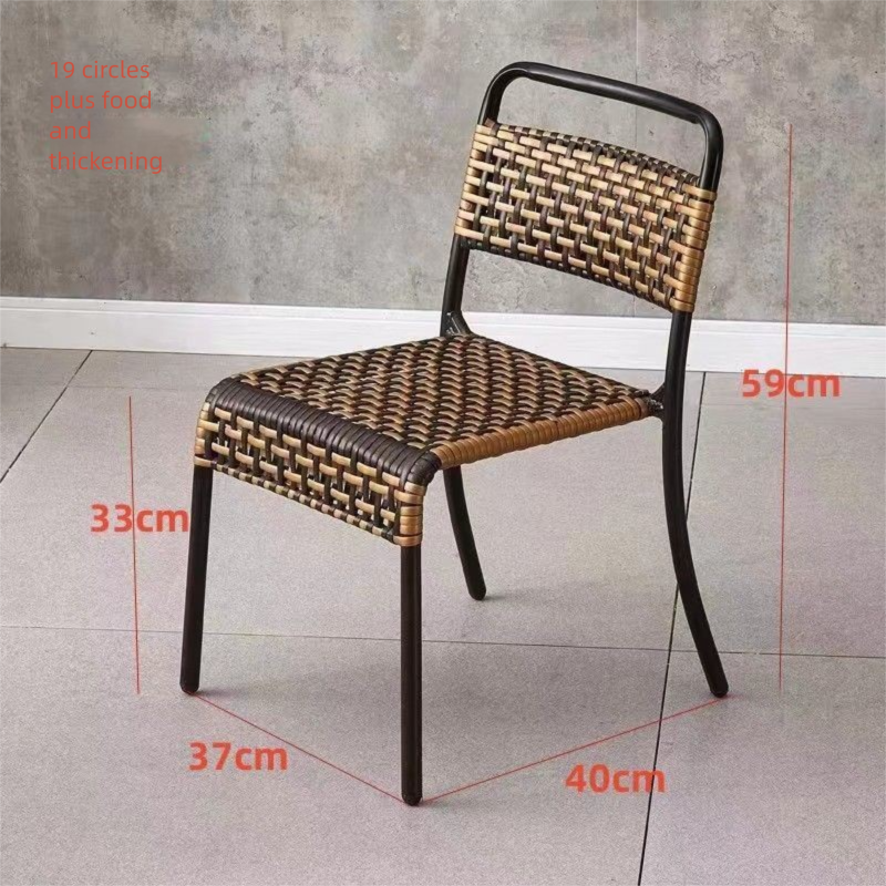 Kleine Rückenlehne Wohnzimmer Balkon Home Freizeit Handgewebte Rattan Niedriger Hocker Esszimmerstuhl Sonderangebot_voghion.com