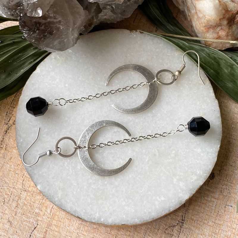 Sieraden en accessoires Bohemian stijl oorbellen Creatief ontwerp Lange ketting maan kristal oorbellen_voghion.com