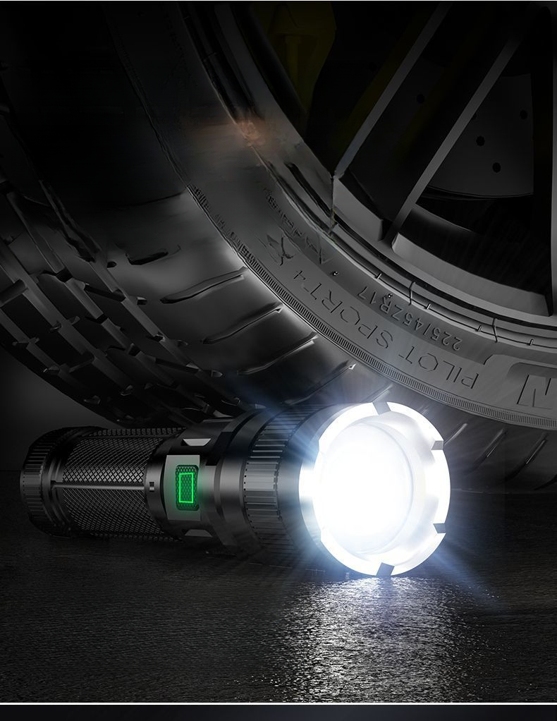 High Brightness Flashlight Laser Ultra Bright Outdoor Range Rechargeable LED Searchlight Long Battery Life Zoomable_voghion.com