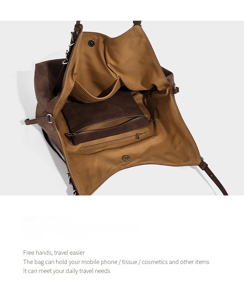Borsa tote da donna, borsa hobo casual in tessuto di alta qualità, vintage, scamosciata, tracolla regolabile, tracolla a tracolla_voghion.com