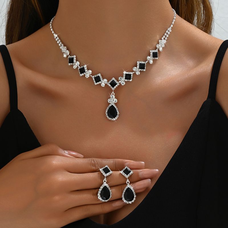 Gioielli per banchetti, feste di nozze, temperamento elegante, collana, orecchini, accessori da sposa._voghion.com