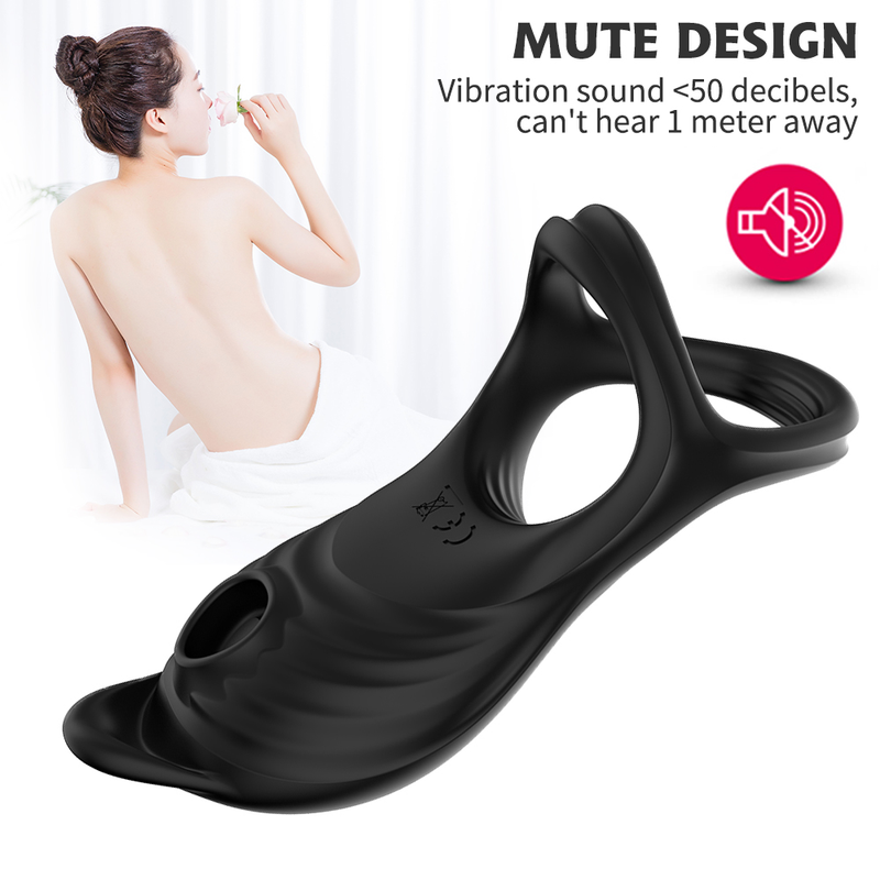 Verzögerter Ejakulationsring Vibratorring Produkte für Erwachsene Klitoris Sauger Trainer Hodensackring Sexspielzeug für Paare_voghion.com