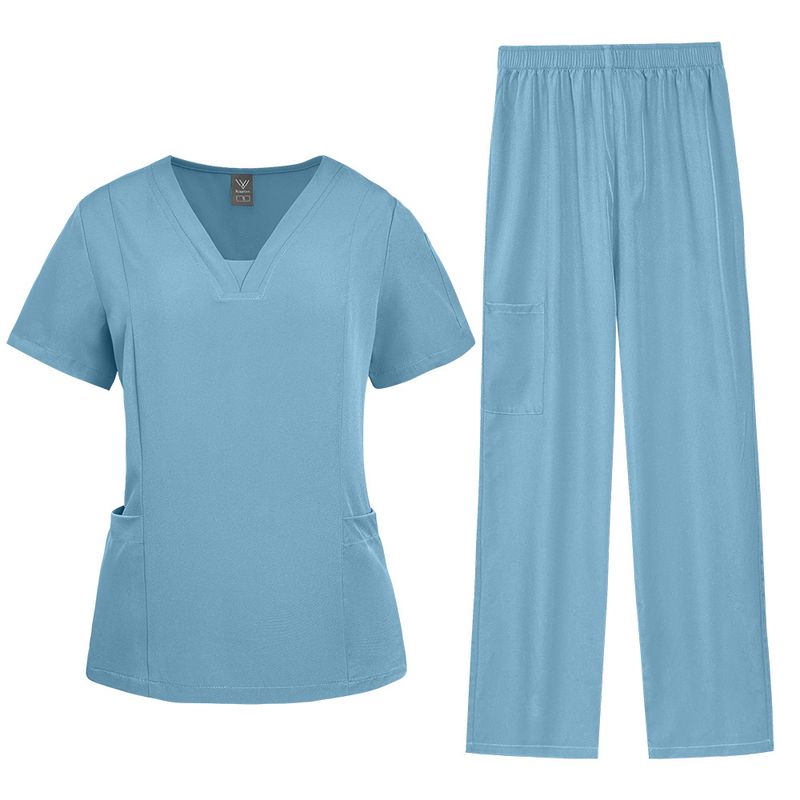 Dámské oblečení Meoexin Plus Size praní oblečení tenké rychleschnoucí V výstřih rovné kalhoty dámská zdravotní uniforma zdravotní uniforma_voghion.com