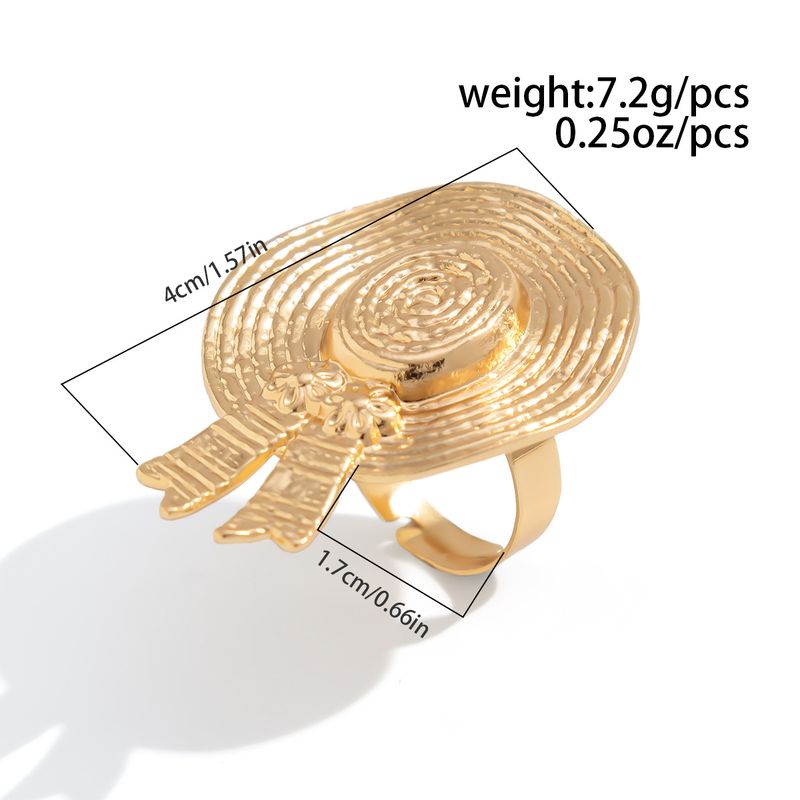 Anillo de nudillos exagerado con diseño bohemio transfronterizo, sombrero de paja, estilo europeo y americano, anillo de perla retro de comercio exterior._voghion.com