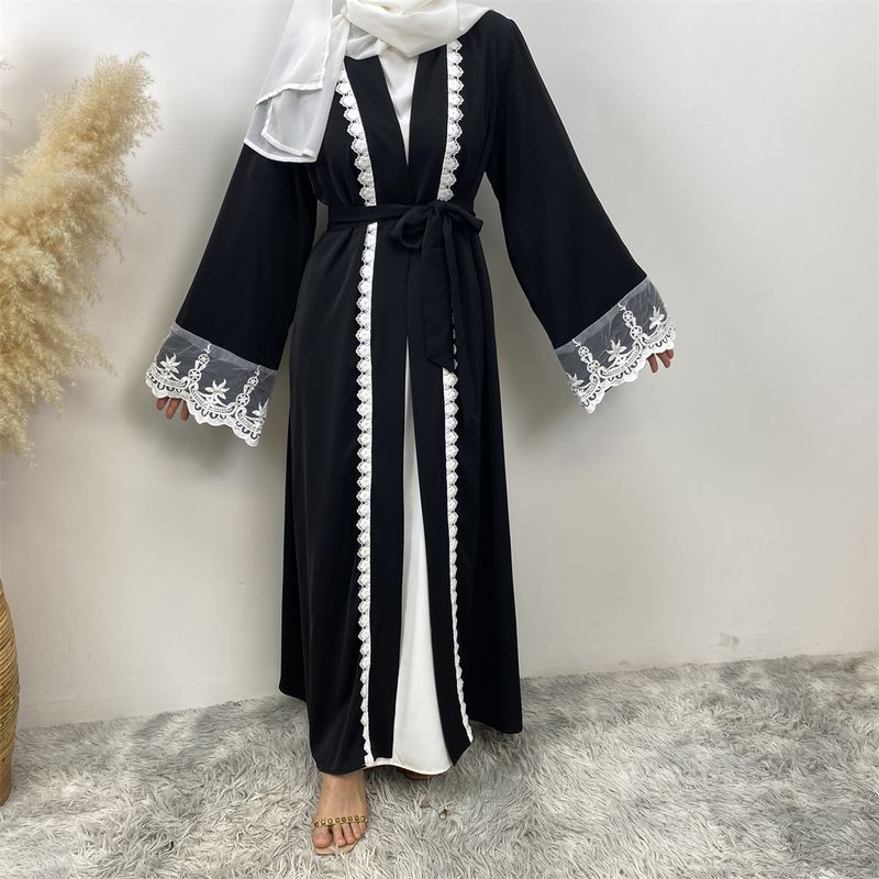Nueva Abaya musulmana de encaje de Dubái, vestido islámico Nida, moda con bolsillo, túnica larga informal para mujer, ropa turca Eid, caftán marroquí_voghion.com