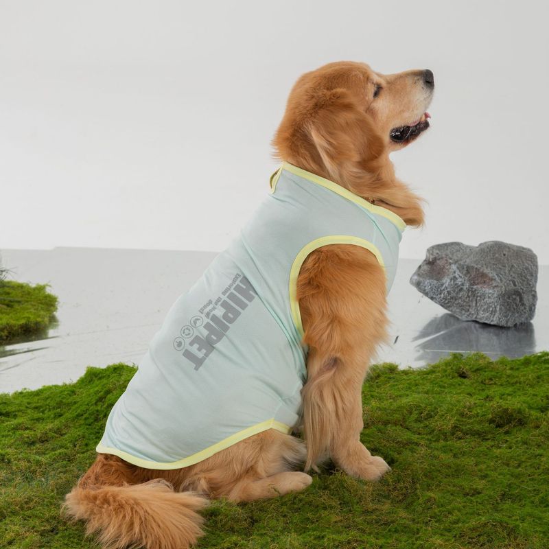 Simple Basic Large Golden Labrador Retriever Summer Thin Breathable Tank Top Clothes Pet Dog_voghion.com