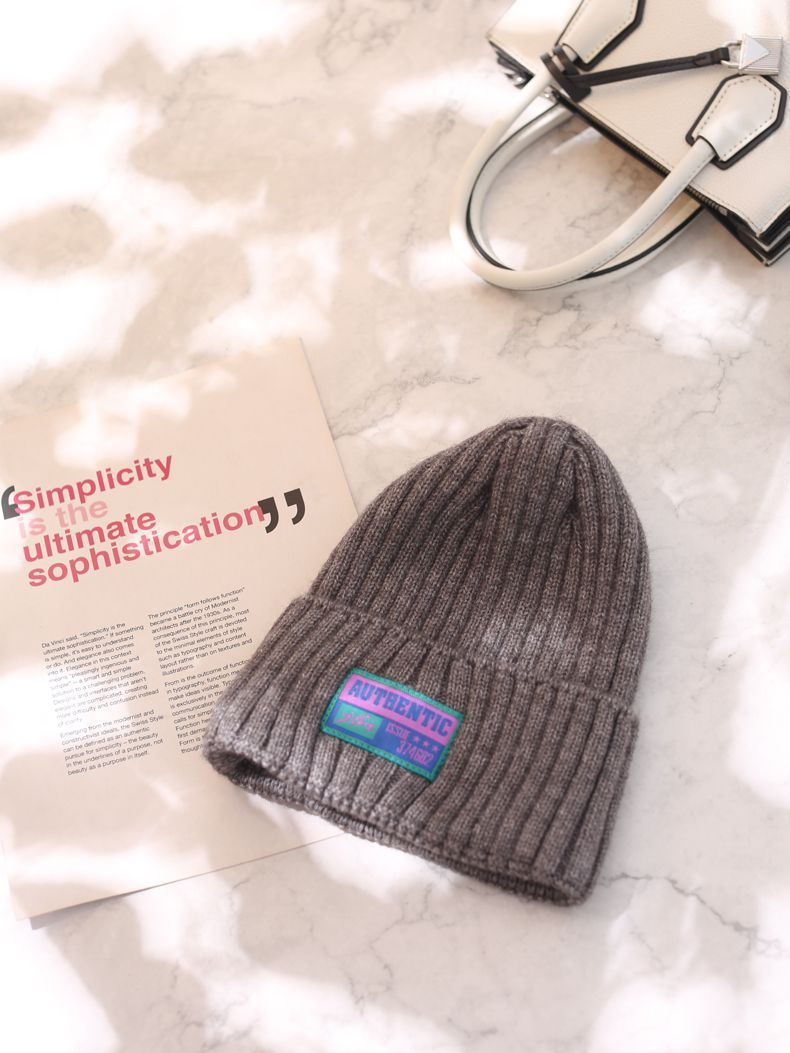 Chapeau en laine tricoté pour enfants, visage rond, Version polyvalente, mode Orange coréenne, automne et hiver_voghion.com