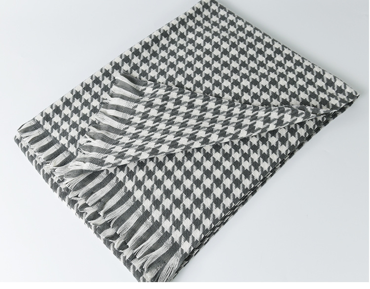 Qianniao Women's Autumn and Winter 2023 New Plaid Scarf Imitation Cashmere Warmth Shawl Wrapped with Fashion Neck_voghion.com