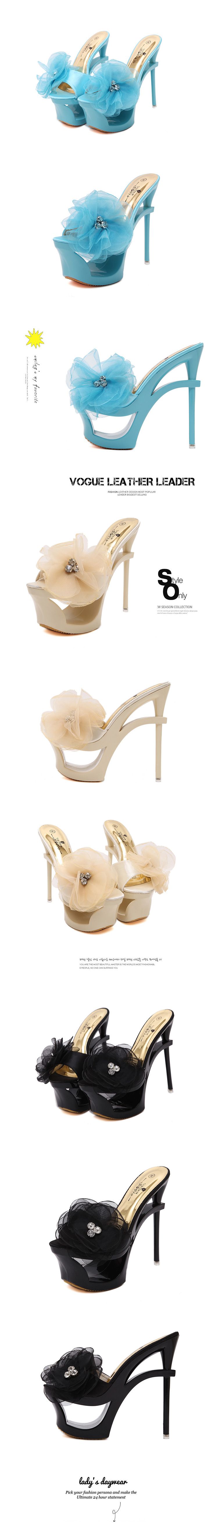 Blaue Satin-High-Heel-Sandalen für Damen – Plateau-Pantoletten mit Strass- und Chiffon-Blumendekor, wasserdichte Sandalen mit extremem Absatz_voghion.com