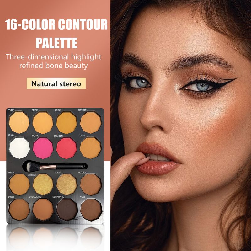 【MICOLOR】Nuova palette di trucco per il contorno occhi da 16 colori, correttore, illuminante e in polvere, tonalità terra_voghion.com