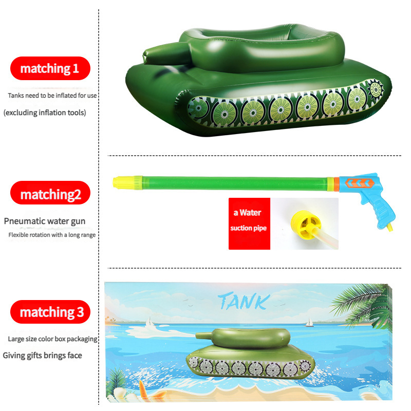 Inflatable Toy Floating Row Swimming Ride-On With Gun Adult Water Tank Battle Ship_voghion.com