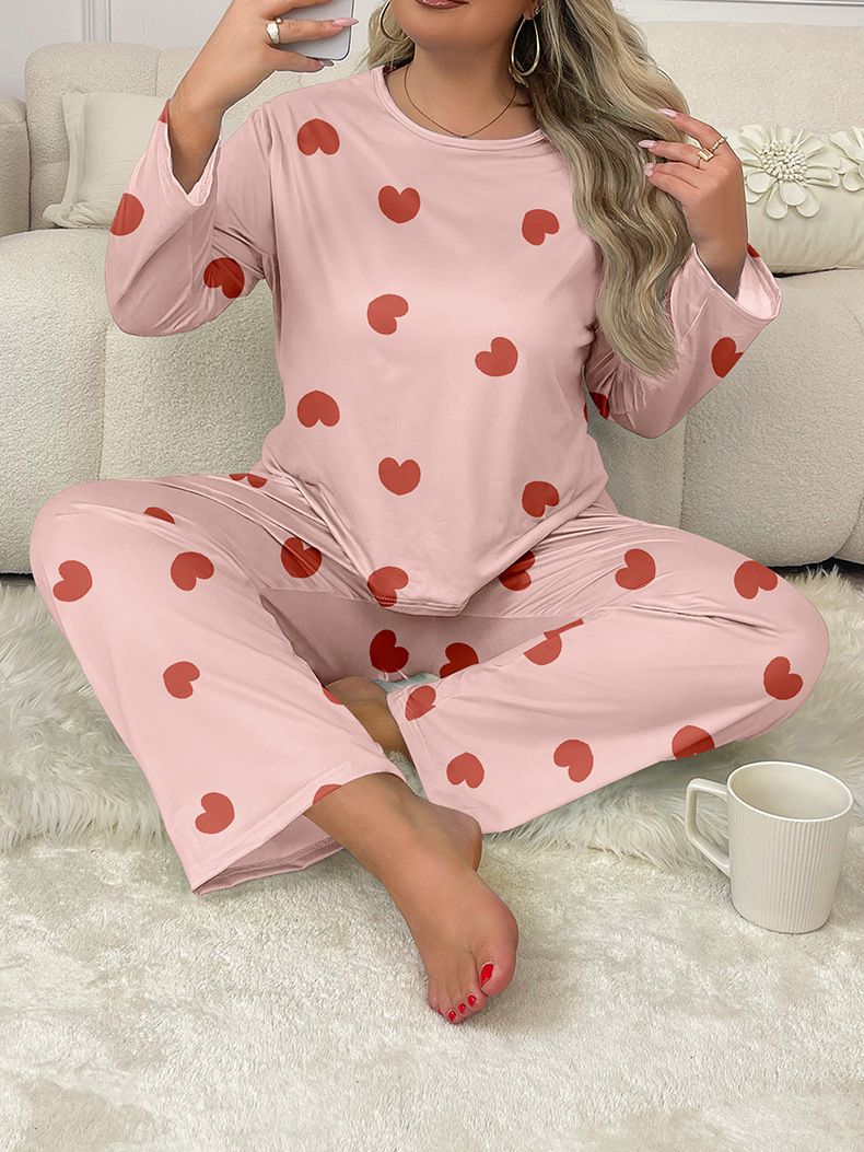 Dames Nachtkleding Herfst Stijl Melk Zijden Pyjama Dames Thuis Kleding Plus Size Casual Lange Mouwen Broek Pak_voghion.com