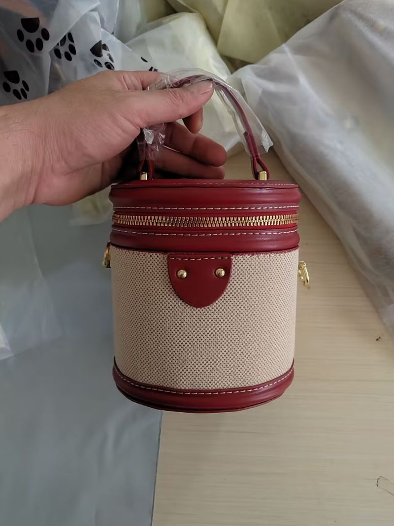 Borsa a secchiello da donna, borsa a secchiello retrò, borsa cilindrica a contrasto, portatile, alla moda, di alto valore e squisita, borsa a tracolla monospalla_voghion.com