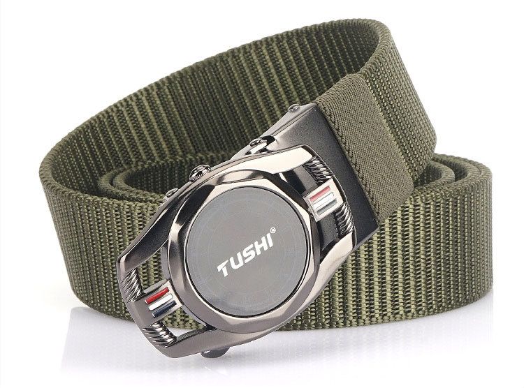 Automatischer Herren-Ledergürtel, zahnlose Legierungsschnalle, Nylon-gewebter Gürtel, Outdoor-taktischer Casual-Canvas-Gürtel, Großhandel_voghion.com
