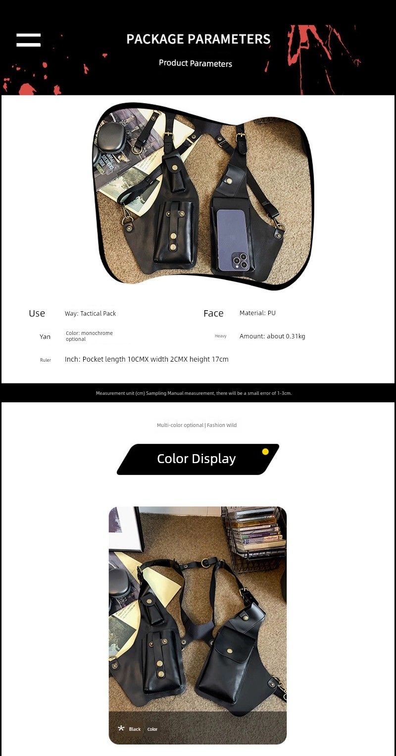 Hip Hop Retro Outdoor Trendy Brand Multifunctional Vest Bag_voghion.com