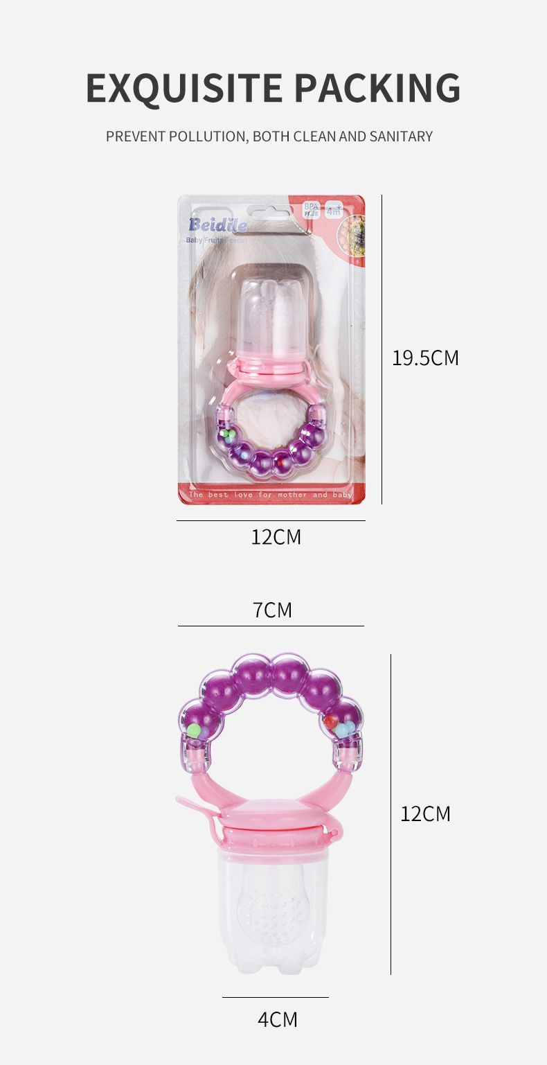 Verschillende kleuren beschikbaar voor babybelontwerp, voedselspeen, fruit- en groentezak, aanvullend voedsel, bijtmuziek,_voghion.com