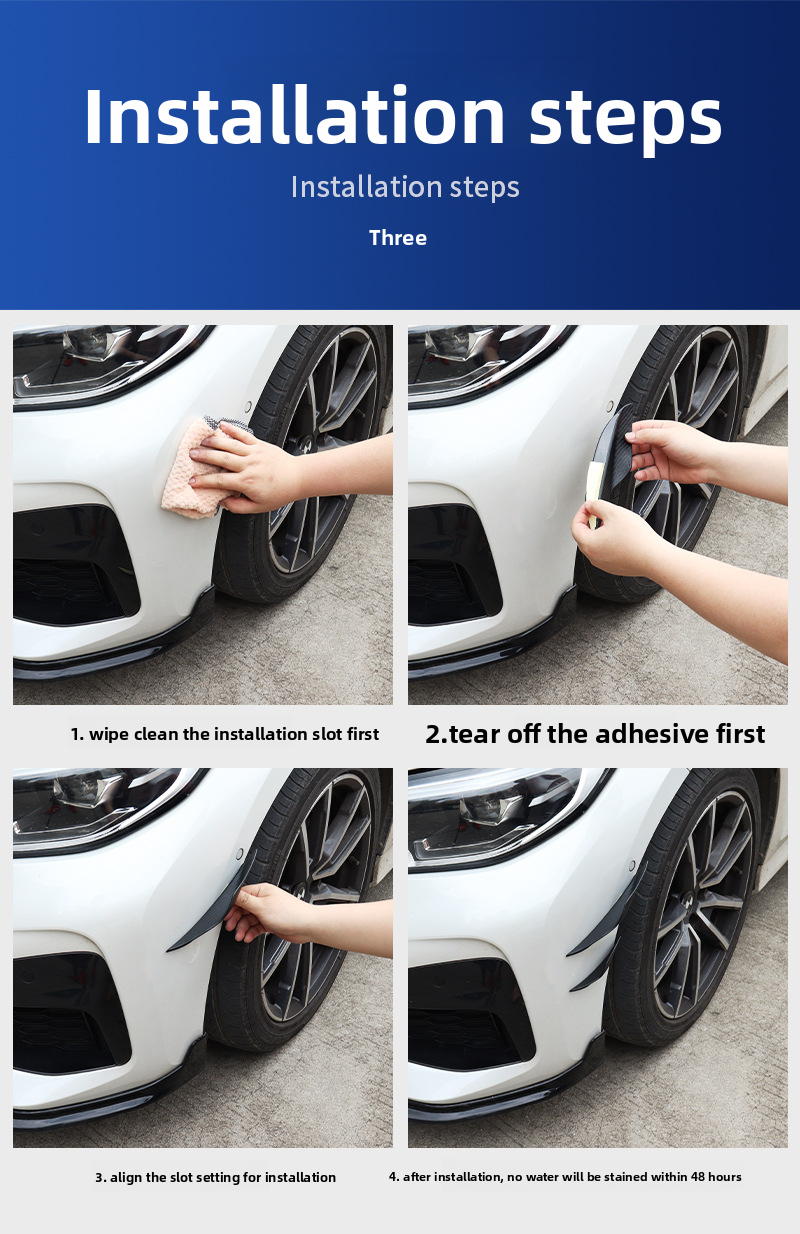 Car Accessories Modified Bumper Carbon Fiber Pattern Extended Universal Spoiler Anti-collision Strip Large Surround Wind_voghion.com