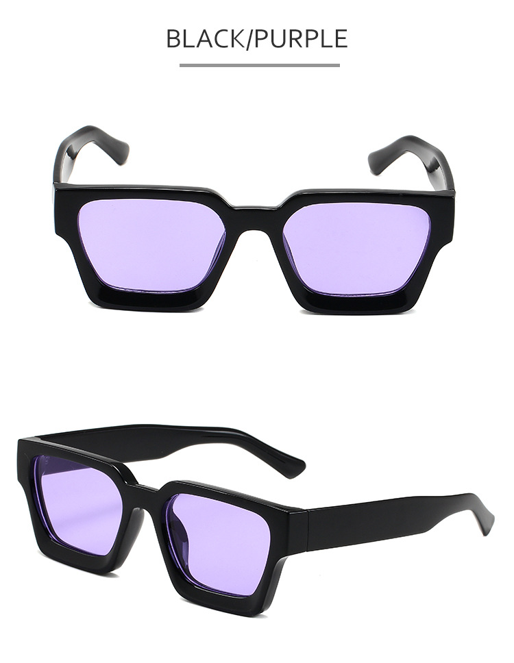 Lunettes de soleil carrées à monture épaisse – Lunettes PC surdimensionnées tendance pour hommes et femmes, tendances de la mode, très populaires_voghion.com