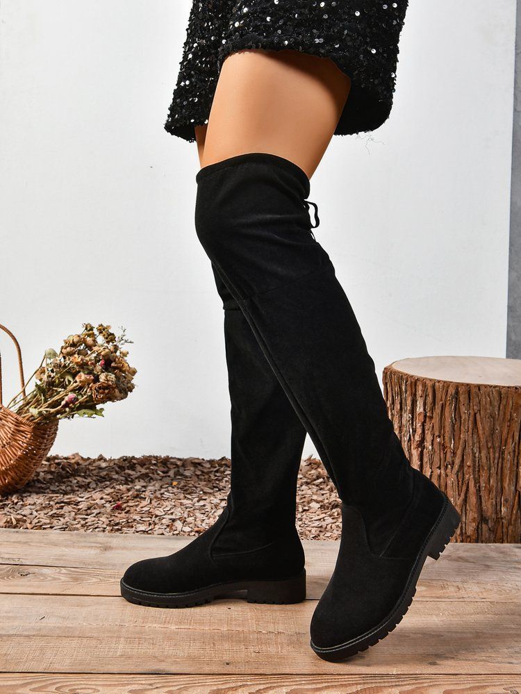 New long boots women over knee high heels new elastic long boots spring and autumn single thin_voghion.com