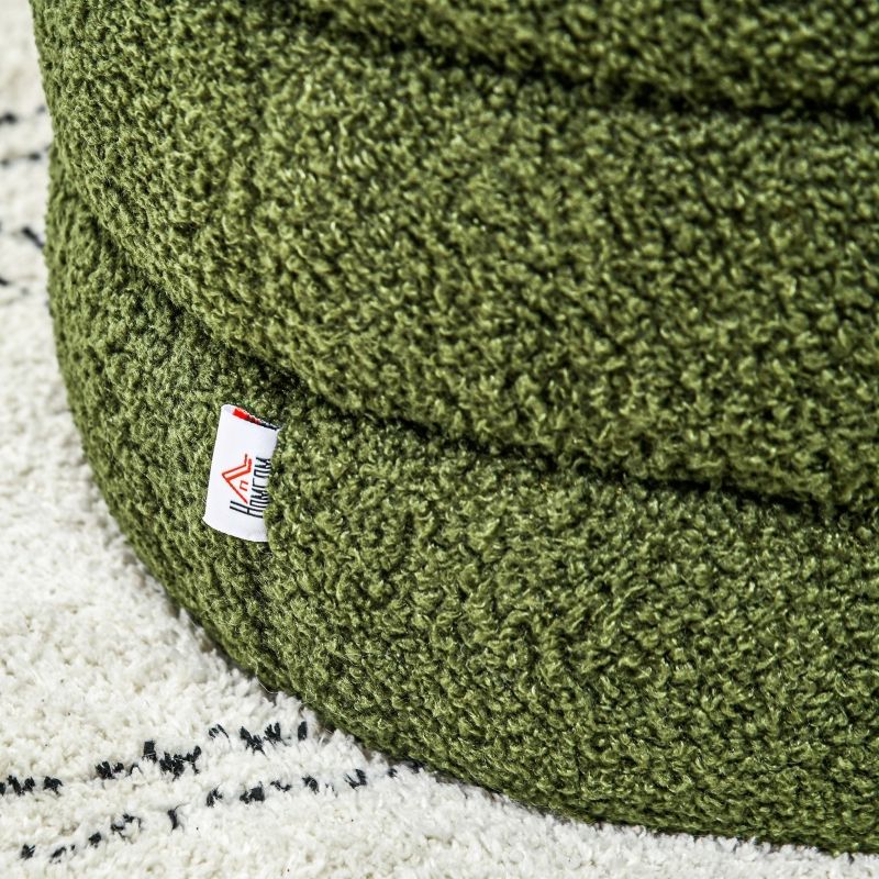 Runder Sitzhocker Aus Teddyfleece, Belastbar Bis 120 Kg, Ø40x45 Cm, Verde_voghion.com