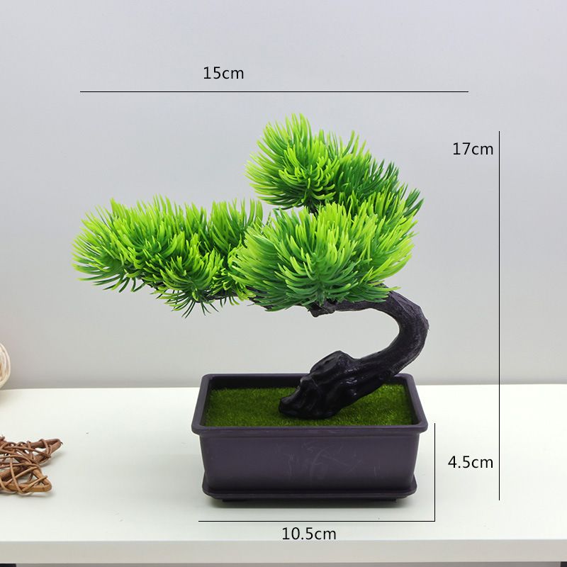 Wohnmöbel Simulation Pflanze einladende Kiefer kleine Topfpflanze Kunststoff Bonsai Home Dekoration Wohnzimmer Schreibtisch kleine Ornamente_voghion.com