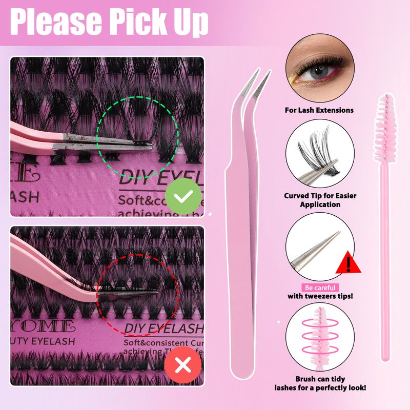 800 - Cluster Single - Cluster Segmented False Eyelash Book Set, European And American Style, Natural Curl, 9 - 16mm, For Eyelash Extension_voghion.com