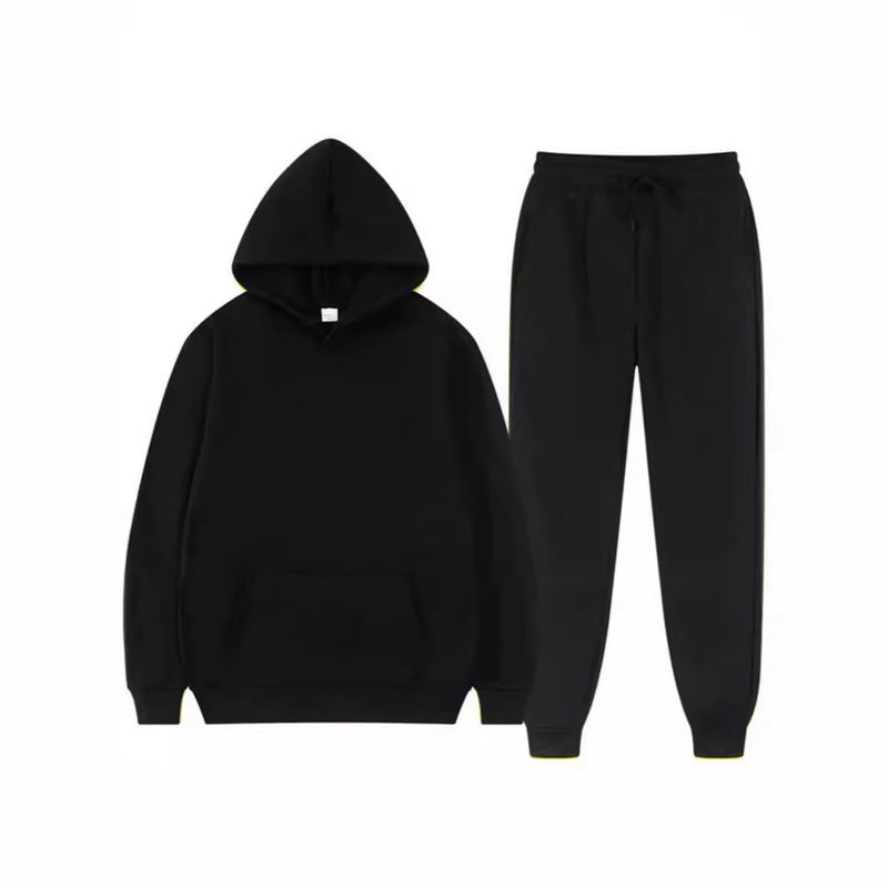 Spring Autumn fleece hoodie and pants men's set, casual sports hooded cardigan set_voghion.com