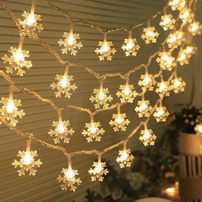 Little White Snowflake Bedroom Ball Pentagram Wholesale Christmas Bubble Atmosphere String LED Camping Col Light_voghion.com