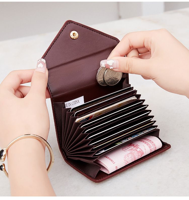 Damen- und Herren-Geldbörse, Litschi-Weichleder, leicht, tragbar, kleines Kartenpaket, weibliches RFID-Anti-Diebstahl-Bürsten-Organ-Kartenpaket_voghion.com