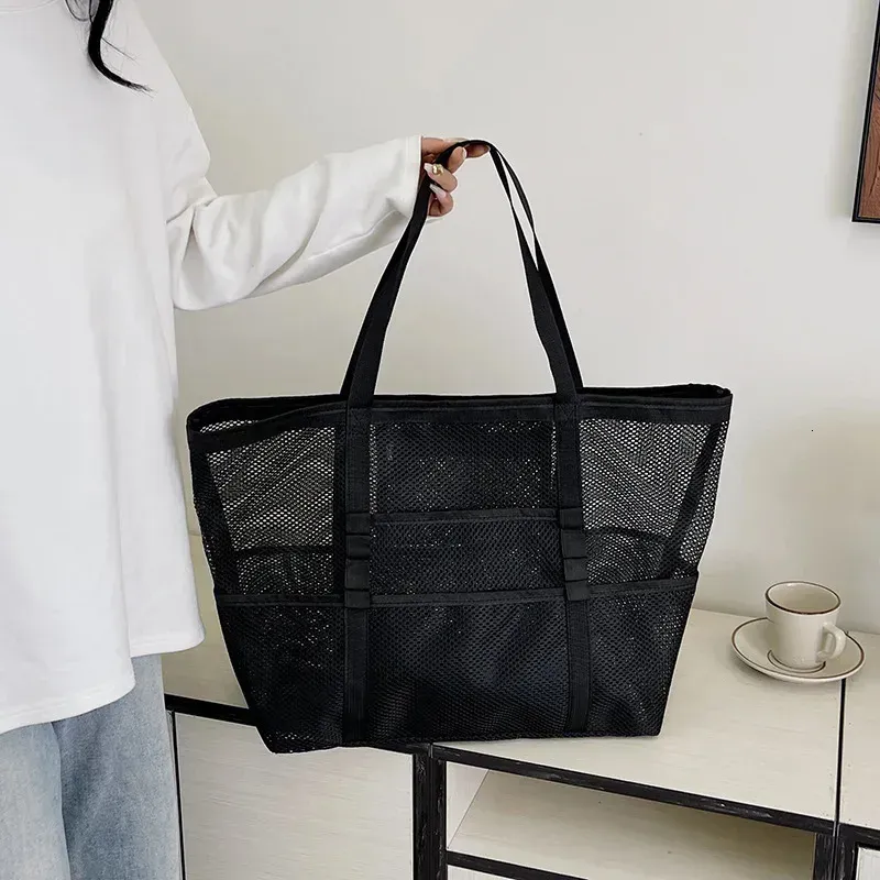 Borsa da spiaggia pieghevole e leggera, grande capacità, borsa a mano, tracolla, casual da donna 250321l_voghion.com