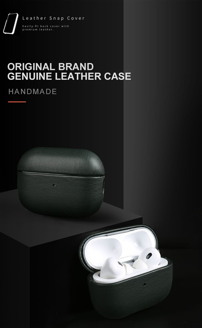 Biobased Eco-Friendly Leather Case For AirPods Pro AirPods 4 3 Wireless Earphone Box Bluetooth Headphone Hard Protective_voghion.com