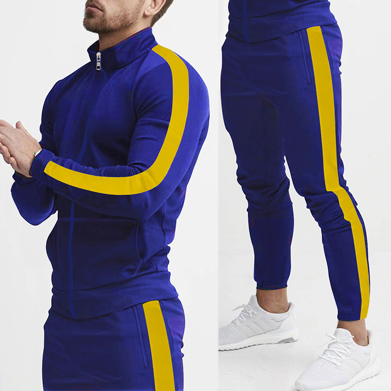 Ropa de hombre, traje deportivo informal para hombre, traje informal a juego con colores, deportes de moda con capucha_voghion.com
