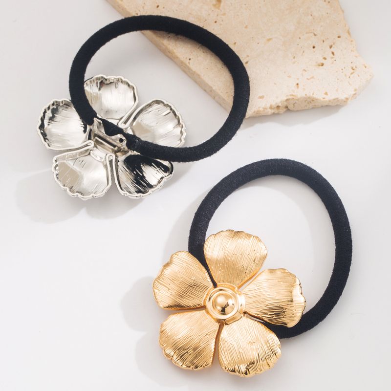 Minimalist Design Metal Tie Geometric Round Flower Cold Ponytail Rope Multifunctional Minimalist Hair Accessories_voghion.com