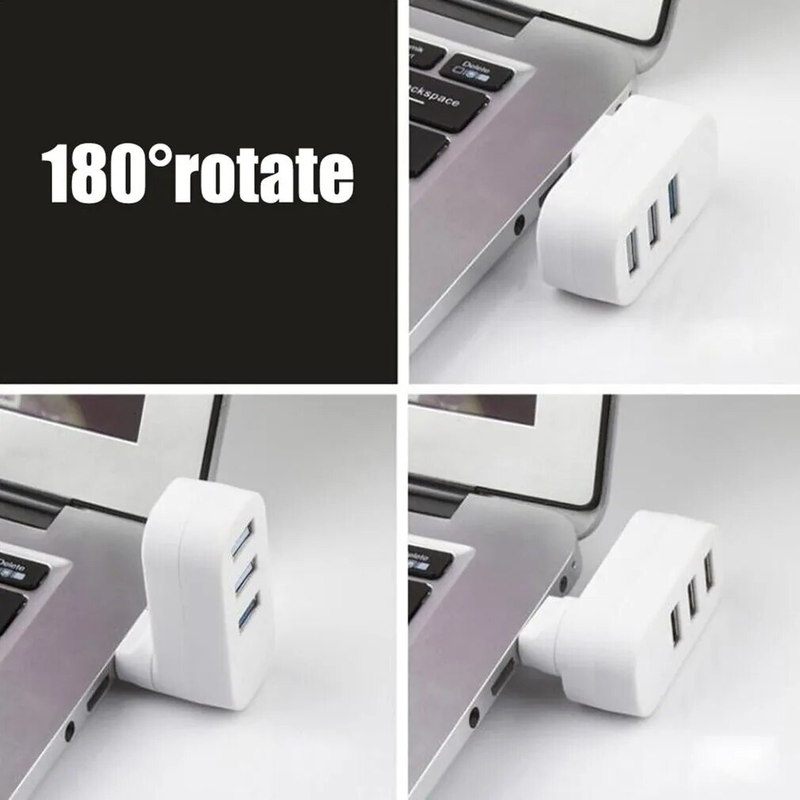 Universal Mini Drehbare 3 Ports USB 3.0 + 2,0 Hub High Speed Daten Transfer Splitter Adapter Für Laptop Buch Computer PC_voghion.com