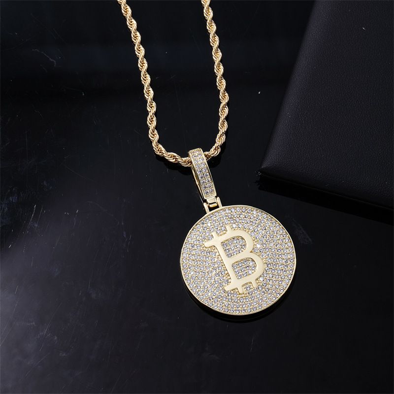 Hip Hop Hot Sale Bitcoin Volldiamantenanhänger Männer- a Fraemode Halskette populär Spezial_voghion.com