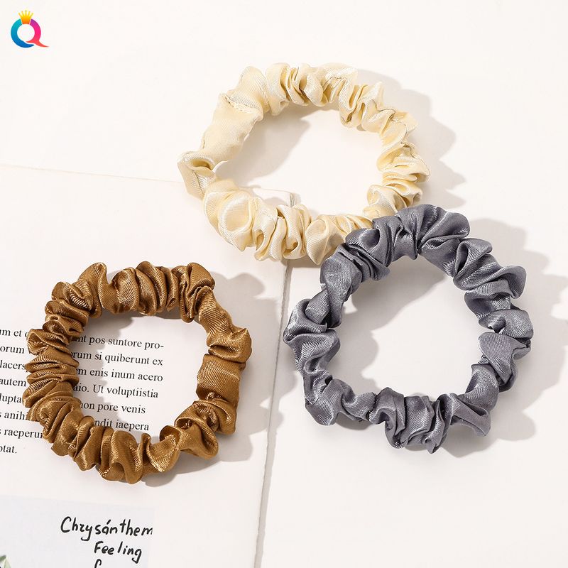 Vendita calda grande scrunchie in raso fresco tinta unita cordoncino sottile colore Dinza coda di cavallo palla cerchio per capelli_voghion.com