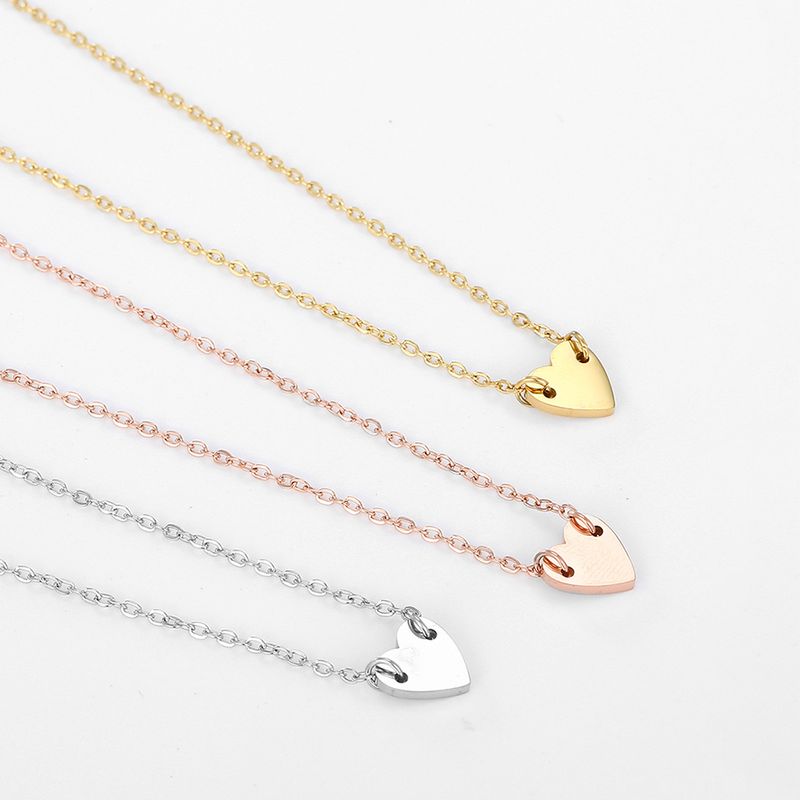 Hot sales eManco LOVE Initial Stainless Steel Choker For Women Heart Necklace delicate short chain Valentine's gift_voghion.com