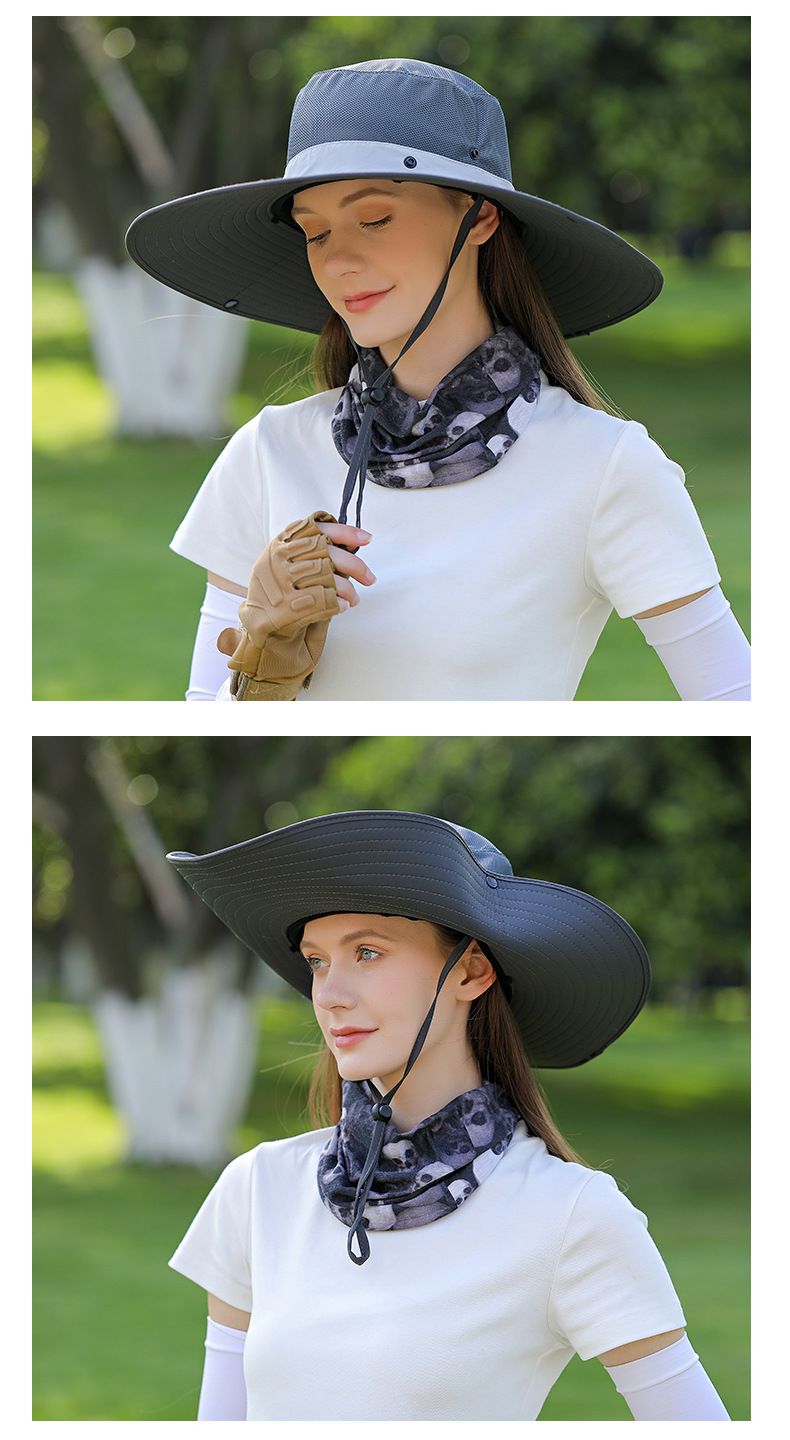 Women's 12CM Wide Brim Sun Hat - UPF 50+ Full Face & Neck Protection For Hiking & Travel (Summer Outdoor Essential)_voghion.com