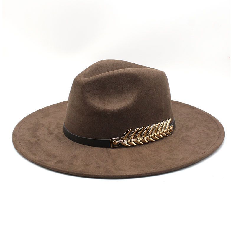 Fashion Suede Top 9.5cm Wide Bim Fedoa Hat Men Women Autumn Winte Felt Jazz Hats Classic Chuch Fedoas Chapeau Sombeo_voghion.com