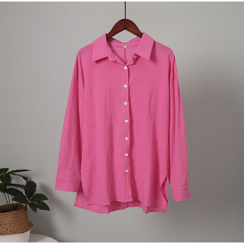 Damesshirt en broekpak, reversshirt met lange mouwen en elastische broek 2-delige set, modieus kantoorpak_voghion.com