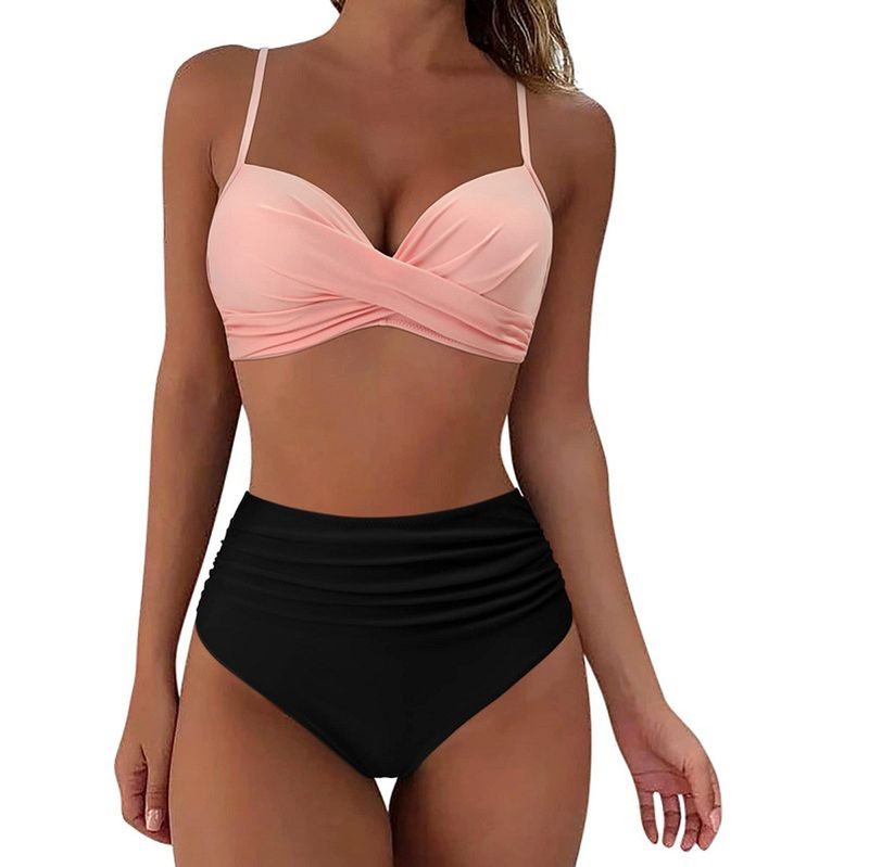 bikini Multicolor Leopard Print High Waist Tight Sexy Bikini_voghion.com