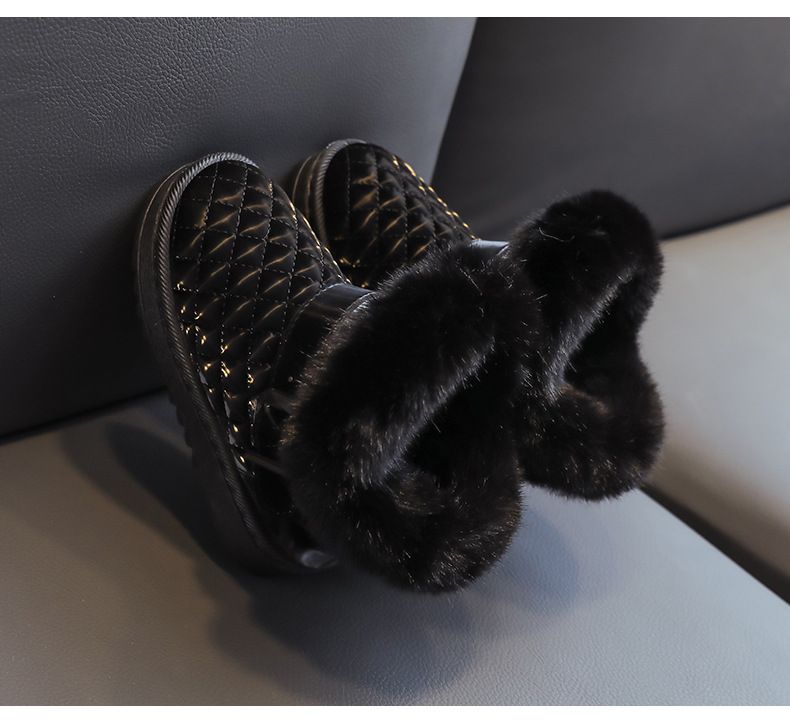 2024 Herbst/Winter Neue Leder Kinder Schnee Wasserdicht, Anti-rutsch, dick für Jungen und Mädchen Kurze Stiefel Baby Baumwolle_voghion.com