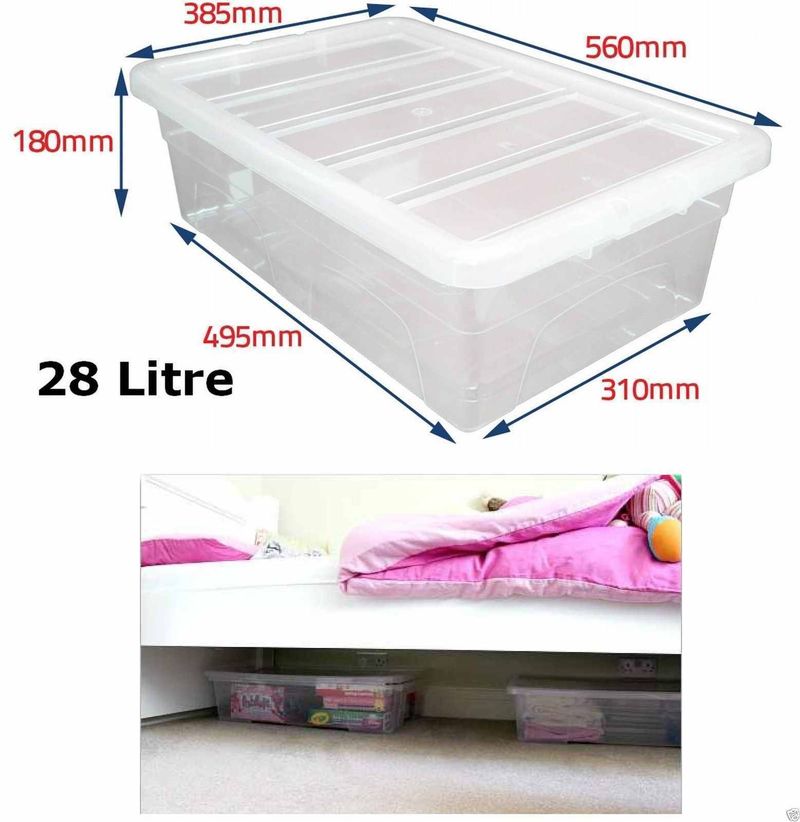 Clear Plastic Storage Boxes Box With Lids Home Office Stackable Multipurpose New_voghion.com