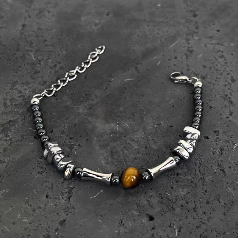Brățară naturală retro chinezească nouă cu ochi de tigru, temperament neutru, design pentru bărbați, brățară de obsidian de lux ușoară_voghion.com