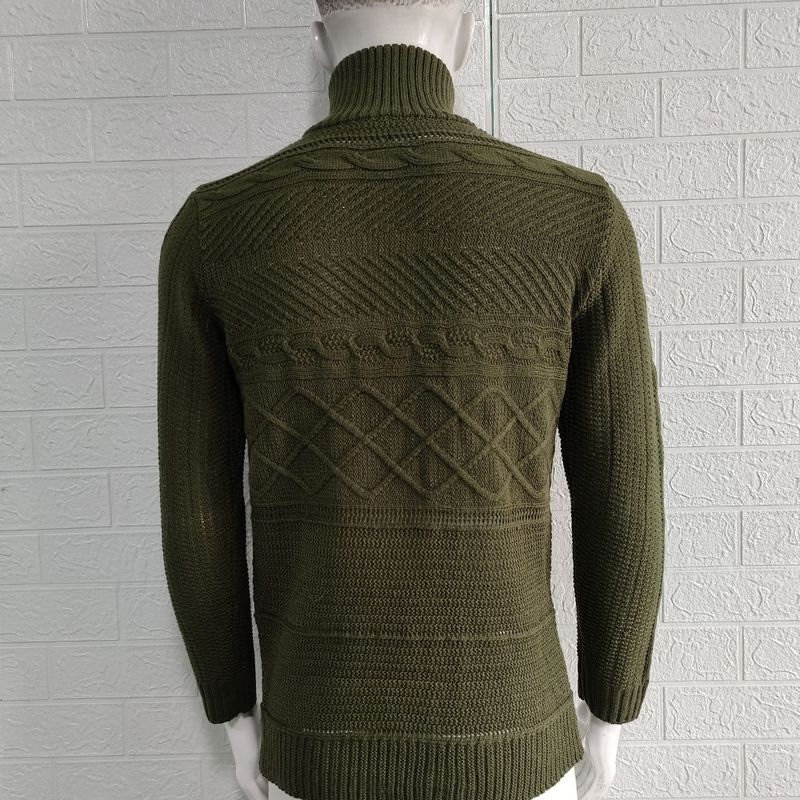 Herrenbekleidung Herrenbekleidung 2024 Herbst und Winter Neuer verdickter Rollkragenpullover Langarmpullover mit Lederschnalle_voghion.com
