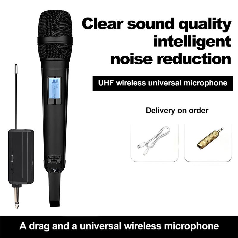 SKM9000 Professionelles kabelloses Universal-Handmikrofon mit einem Drag Two-Handheld-Mikrofon für den Heimgebrauch, Soundkarte, Stereoanlage, Karaoke-Bühne im Freien_voghion.com
